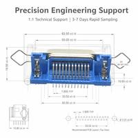 Connecteur femelle Centronics personnalisé DSUB-DB15-F-DIP-HT de marque XPB, 90 degrés, 3.9Z, quatre oreilles de fixation, haute fiabilité, industriel