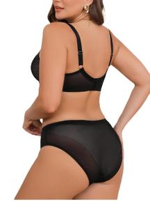 Set <span class=keywords><strong>Reggiseno</strong></span> e Slip Plus Size <span class=keywords><strong>2</strong></span> Pezzi, <span class=keywords><strong>Coppa</strong></span> Piena in Pizzo, Intimo Donna Taglie US 32-42 <span class=keywords><strong>Coppa</strong></span> E F G H I J K - Product Image 2