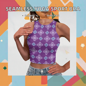 Seamless Plus Size Yoga Fitness Gym High Support <b>Racerback</b> Sport <b>Bra</b> Plaid Pattern Front New Arrival Best Quality Women's - Product Image 2