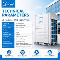 Pour climatiseur central commercial VRF série VC, capacité de refroidissement 8-32HP, compresseurs scroll à inversion DC, contrôlés par application