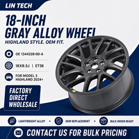 Jante en alliage LinTech 18X8.5J ET38, best-seller, référence OE 1344228-00-A, gris, pour Tesla Model 3 Highland 2024 Plus