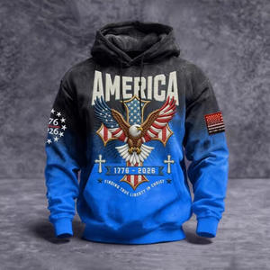 Sudadera con Capucha America Eagle para Hombre, Impresión por Sublimación 2025, Tejido de Poliéster de 300 g/m², Transpirable, Manga Regular con Bolsillo - Product Image 3