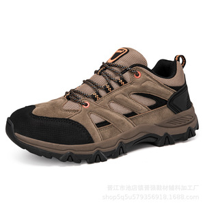 Chaussures de randonnée légères pour hommes, dessus en maille PU, confortables, résistantes à l'usure, chaussures de marche toutes saisons - Product Image 6