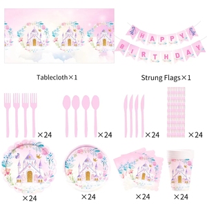 DAMAI - Juego de Vajilla Personalizado con Temática de Princesa para Fiestas Infantiles, Platos Desechables de Papel para Cumpleaños de Niñas, Proveedor de Artículos para Fiestas - Product Image 6