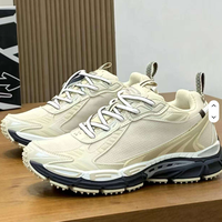 Nouvelle mode décontractée : Chaussures de course à lacets, bout pointu, rehaussantes, avec empeigne en maille, doublure en peluche, logo 3D, semelle extérieure en gel amortissante et semelle épaisse.