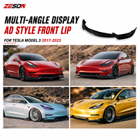 Tesla Model 3 2017-2023 Ön Makyajlı Araçlar İçin AD Style Gerçek Karbon Fiber Ön Dudak Spoyleri