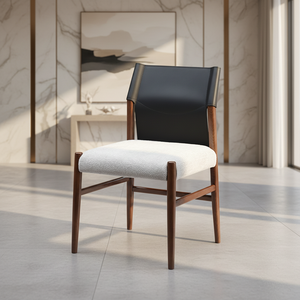 Chaise de salle à manger en cuir de selle en <span class=keywords><strong>bois</strong></span> massif de style nordique, meubles de luxe écologiques pour la maison et l'hôtel - Product Image 3