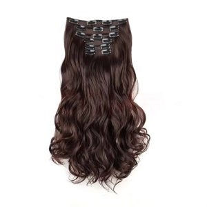 Extensioni di <span class=keywords><strong>Capelli</strong></span> Umani Remy Naturali Neri da 100g, Ondulati e Tinti, con Clip <span class=keywords><strong>per</strong></span> Donne - Product Image 2