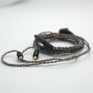 Cable de audio MMCX chapado en plata para auriculares Se315 Se215 Se535 Se846, cable de cobre trenzado gris ahumado, funda Pur - Product Image 1