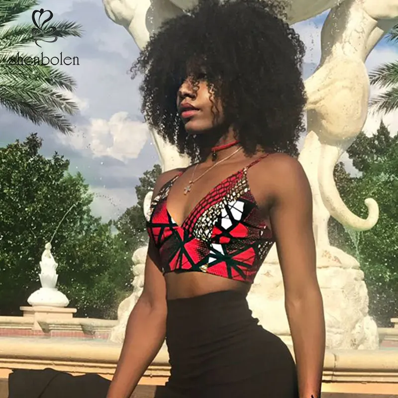 Fashionable African fabric wax printed women top sexy printing bra Condole belt underwear for lady custom design seamless