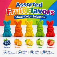 Halal konijnenvormige gummy snoepjes fruit smaak 3D zittende konijn zachte snoepjes gelei snoepjes voor Pasen feest en supermarkt groothandel