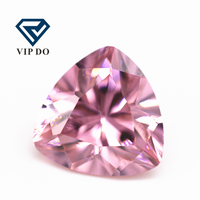 Wuzhou zircon 3x3mm-12x12mm, couleur rose, taillée à la machine, forme de trillion, zircone cubique, pierre synthétique en vrac, taille de trillion, pierre précieuse CZ