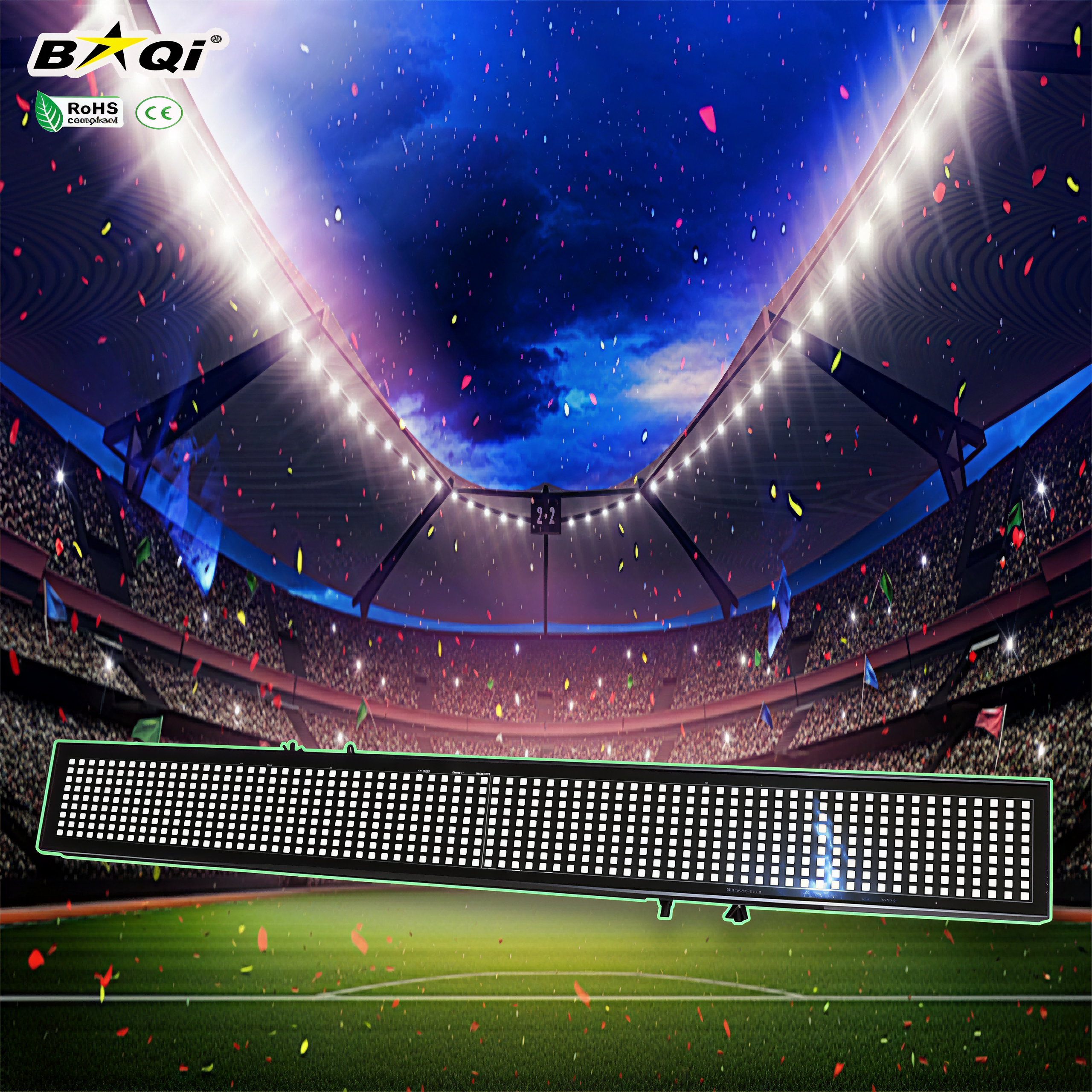 High Brightness 666 Colorful RGB LED Pixel Lights Strobe (1-30t/s) DMX512 Auto Sound Control Long Strip Panel Board for Stage