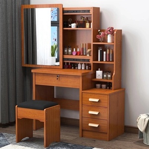 Gran oferta de tocador de madera estilo MDF blanco con espejo de maquillaje de pie y taburete para uso en dormitorio específico para escritorio de maquillaje - Product Image 3