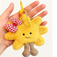 Porte-clés en peluche soleil mignon personnalisables en gros avec nœud, porte-clés soleil Kawaii, superbes cadeaux pour sacs à dos, sacs à main, breloques