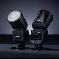Flash de Cabeza Redonda Godox V1 Mid, 2.4G TTL HSS 1/8000s, Recargable, para Cámaras Canon, Nikon, Sony, Fuji, Olympus, Panasonic