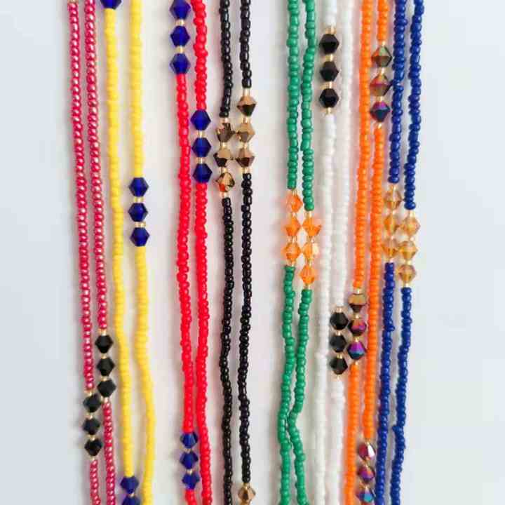 African Printed Ladies Waist Bead Cotton Thread Belly Chain