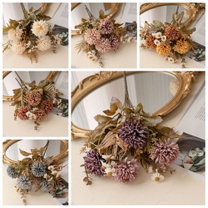 Ramo de Flores Artificiales Rosa MW66024, Bola de Espinas Otoñales, Decoración para Bodas, Arreglo Decorativo para el Hogar - Product Image 3