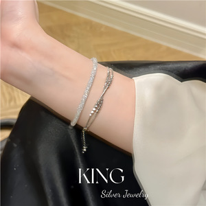 King Silver Jewelry Gold Plated S925 Silver <b>Rope</b> Chain <b>Bracelet</b> Geometric Everyday Wear Unisex Fine Chain <b>Bracelet</b> - Product Image 3