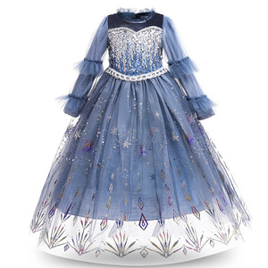 Costume da Principessa a Maniche Lunghe <span class=keywords><strong>per</strong></span> Bambine, <span class=keywords><strong>per</strong></span> Feste di Compleanno e Cosplay di <span class=keywords><strong>Film</strong></span> e Serie TV - Product Image 1