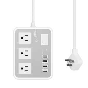 3AC + 4USB US Power Strip PD20W Chargement rapide pour iPhone <span class=keywords><strong>15</strong></span> appareils Chargement Protection contre les surtensions Compact - Product Image 1