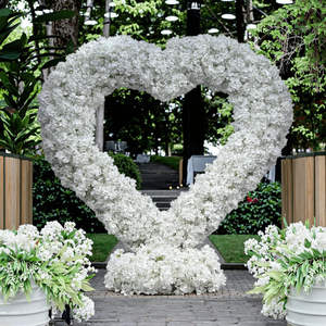 Venta caliente en forma de corazón rosa y Rosa Blanca <span class=keywords><strong>Wallflowers</strong></span>, decoraciones de arco de boda de fábrica asequibles para bodas en el jardín del hogar - Product Image 1