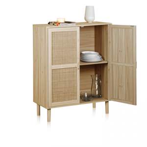 Durabilidad Pino Rattan Home Muebles Gabinete bajo para sala de estar - Product Image 1