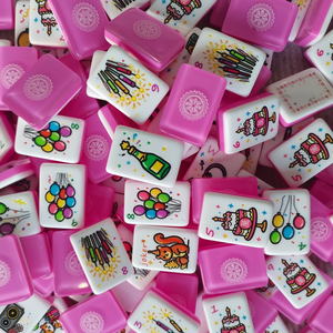 ชุดไพ่นกกระจอกอเมริกัน, ไพ่นกกระจอกอะคริลิก, ชุดไพ่นกกระจอกแบบกำหนดเอง, ไพ่นกกระจอกสีชมพู, ของขวัญไพ่นกกระจอกวันเกิด, ชุดไพ่นกกระจอก 160 ตัว - Product Image 1
