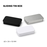 Boîte métallique coulissante personnalisée OEM 10g 60*34*10mm en fer blanc pour baume à lèvres et crème, emballage en vrac, directement de l'usine