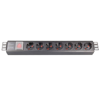 PDU commutée 1U pour marché européen, 8 prises italiennes, en aluminium, pour armoire serveur 19 pouces
