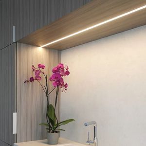 SDW618 Встраиваемый светодиодный ленточный канальный диффузор Светодиодная лента алюминиевая дорожка с фланцем, встроенный шкаф для одежды, книжный шкаф для вина - Product Image 5