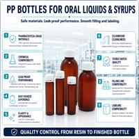Flacons en plastique brun PP de 25 ml pour médicaments, emballage pharmaceutique sécurisé pour capsules et comprimés liquides