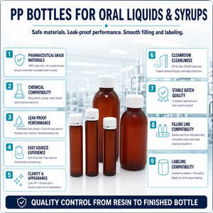 25ml Braune PP-Medizinfläschchen Plastikflasche Sichere Pharmazeutische Verpackung für Flüssigkapseln und Tabletten - Product Image 4