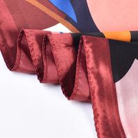 Foulard carré en satin de soie personnalisé pour femme, imprimé, 35 pouces, style soie, pour l'été, foulard de créateur pour cheveux
