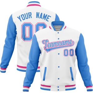 Custom Men Varsity Jacket Cotton Letterman Baseball Bomber Personalized Stitched Team <b>Name</b> Number Preppy Style Autumn - Product Image 1