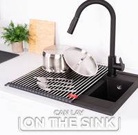 Égouttoir à vaisselle enroulable en métal et silicone personnalisé, accessoire d'évier de cuisine, étagère de rangement, supports et étagères de rangement uniques