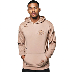 basicscotton blended Best Quality Custom Distressed <b>Hoodie</b> for Men Streetwear High Fleece Plain Dyed Sale Winter <b>Hoodie</b> - Product Image 1