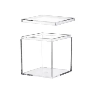 Giảm Giá Toàn Bộ Hộp Đựng Kẹo Bằng Nhựa Acrylic Có Nắp Đặt Làm Theo Yêu Cầu Có Thể Xếp Chồng Được Hộp Đựng Hình Khối Màu Vàng Kim