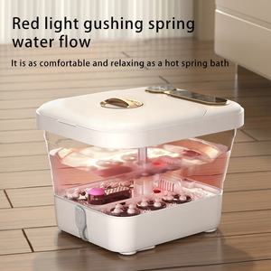 Mandi kaki pijat listrik sepenuhnya otomatis, pemijat kaki rumah portabel, pemanas suhu konstan, mandi kaki lipat pintar - Product Image 4