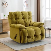 Fauteuil inclinable manuel moderne pour la détente à domicile, avec fonction rotative, revêtement en tissu rembourré de coton