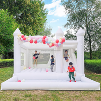 Château gonflable extérieur blanc avec souffleur, jouets gonflables comprenant une maison de rebond pour enfants
