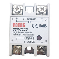 Ssr-75dd Relay Solid State Fase Tunggal 4~32vdc Input 5~120vdc Output 75a Arus untuk Konverter Baru Asli Industri