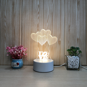 Lampe de table LED en acrylique romantique pour <span class=keywords><strong>chambre</strong></span> d'enfant, lumière de nuit 3D animale lune étoile chaleureuse - Product Image 1