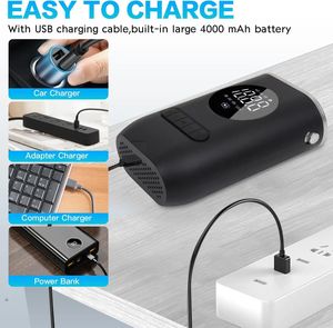 18L/Min Portable Cordless Tire Inflator Car Motorcycle <b>Bicycle</b> Ball Air Pump 150PSI Digital Auto Stop With LED Emergency <b>Light</b> - Product Image 4