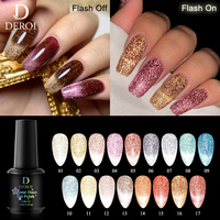 Deroi Flash Cat Eye Vernis Gel Magnétique Magic Crystal Disco Réfléchissant Cat Eye uv Gel Vernis À Ongles