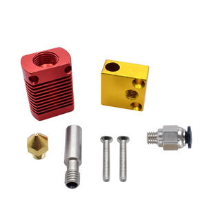 Kit d'extrusion Qi Pang 9 pièces, buse Mk8 0,4 mm avec connecteur pneumatique et dissipateur thermique pour imprimante 3D - Product Image 3