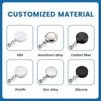 Porte-badge rétractable en plastique avec logo imprimé par sublimation et cordon pour carte d'identité