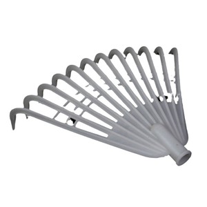 Plastic Garden Rake 12 Tooth Flat Head White For Soil Loosening And Hay Raking - Product Image 3