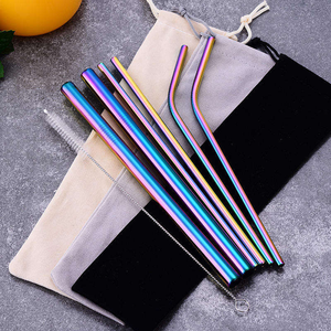 Set di Cannucce Igieniche in Acciaio Inox 304 Riutilizzabili Facili da Igienizzare Ecologiche Certificate CE per Eventi di Catering - Product Image 5