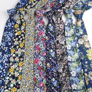 Moda Top caliente Floral 7cm corbata 100% algodón Salvia caqui azul Rosa hombres boda fiesta diario traje regalo corbata accesorio - Product Image 2